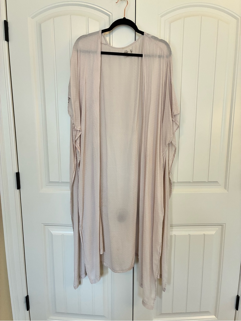 Lulu's tan Sheer Duster Robe with split XS/S